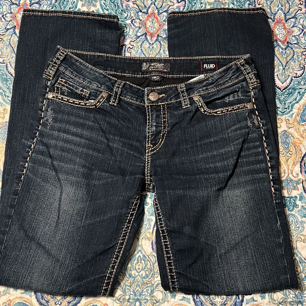 Pre-loved Silver Aiko Mid boot cut jeans size W32/L33 - Picture 3 of 7